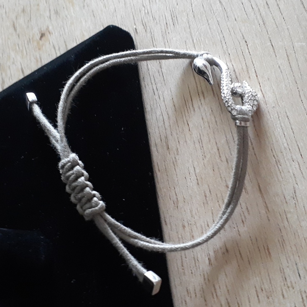 Swarovski Crystal Swan Stamped Adjustable Bracelet TT124 - Picture 15 of 17